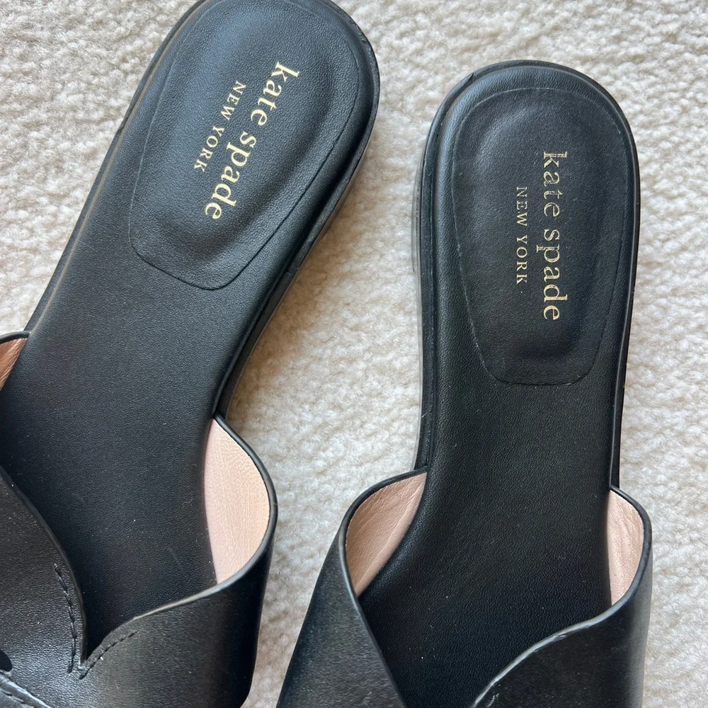 Kate Spade Leather Black Dock Slide Sandals 7.5 - Picture 3 of 4